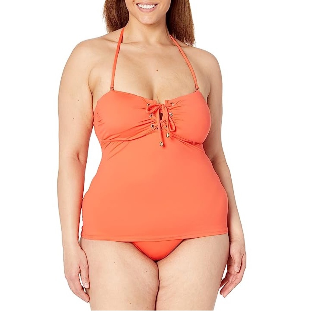 Women's Orange Halter Swim Top